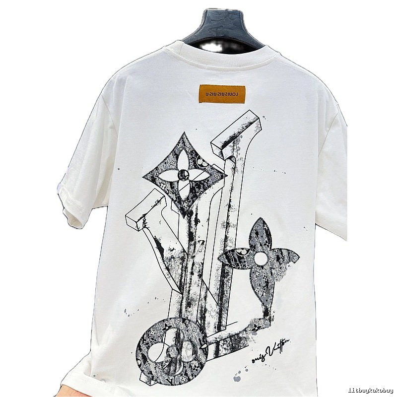 Louis Vuitton Monogram Graffiti Trendy Style White T-Shirt