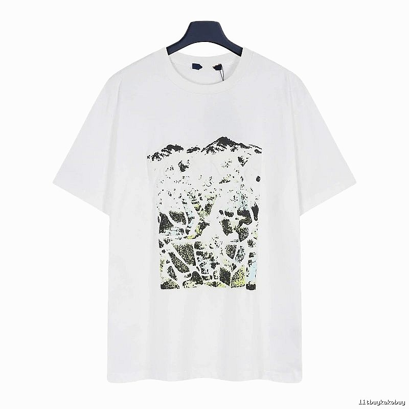 Louis Vuitton Monogram Landscape Casual Style White T-Shirt