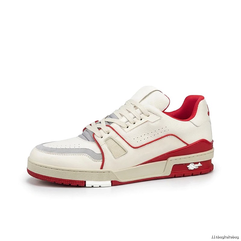 Louis Vuitton retro - style red and white sports shoes