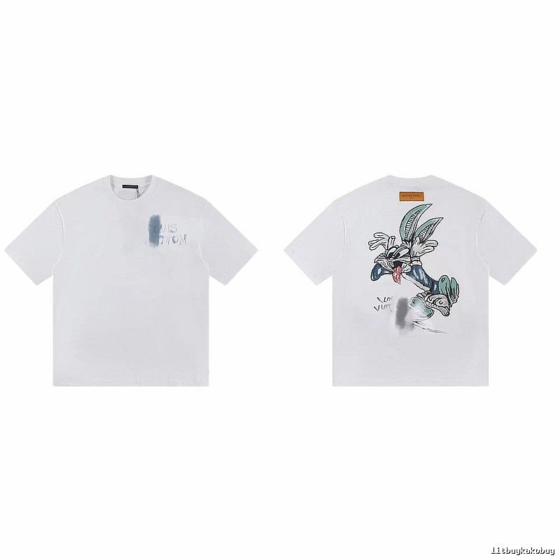 Louis Vuitton Trendy & Cool Cartoon Graffiti White T-Shirt