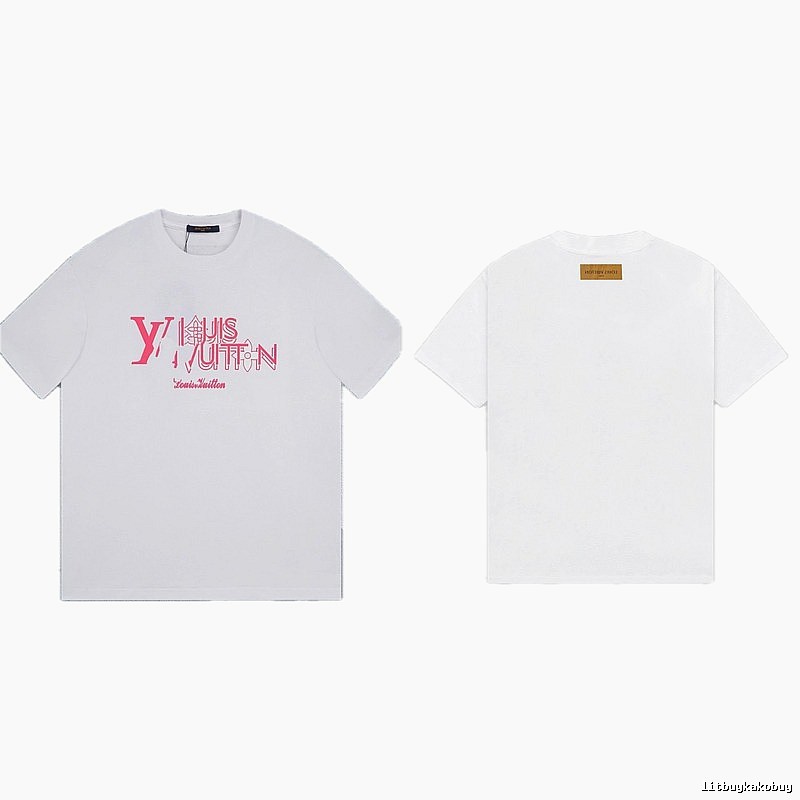 Louis Vuitton Trendy Misaligned Print White T-shirt