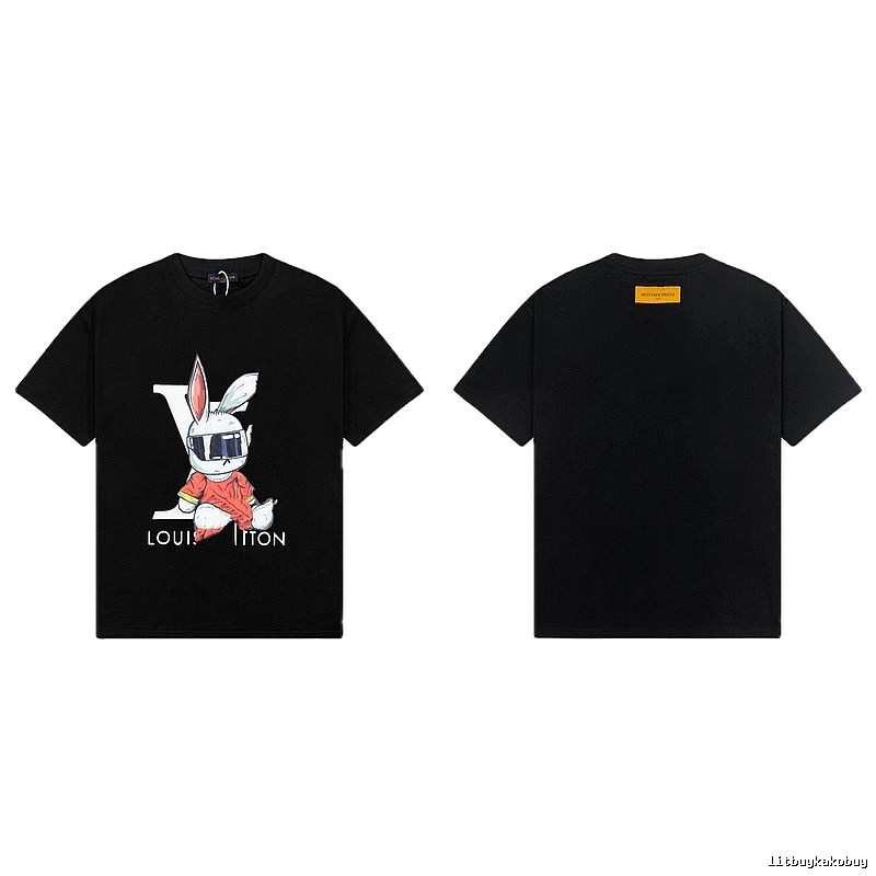 Louis Vuitton Year of the Rabbit Collection Street Style Black T-Shirt