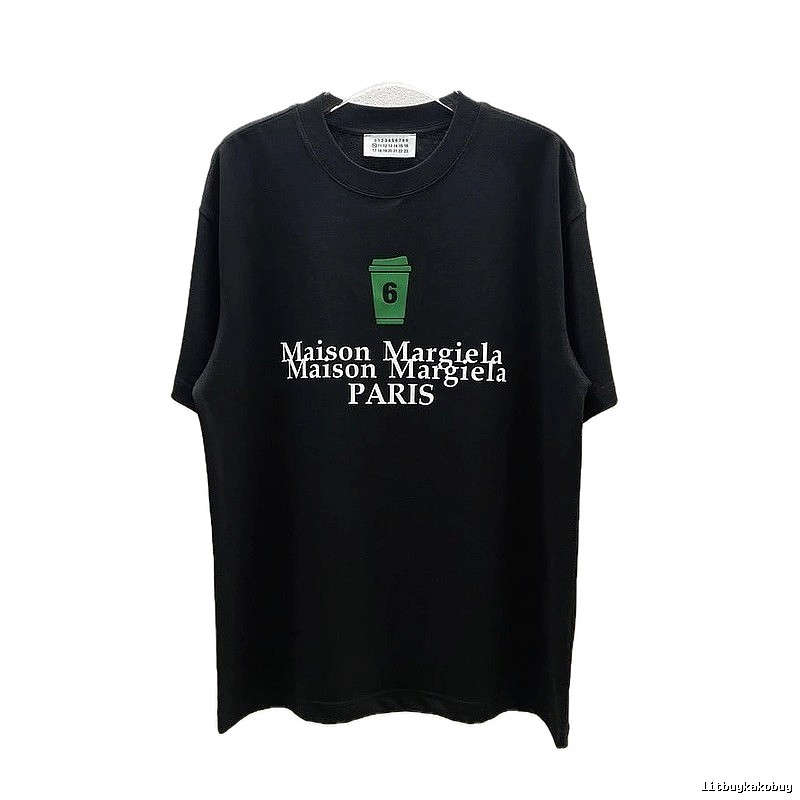 Maison Margiela No.6 Printed Street Style Black T-Shirt