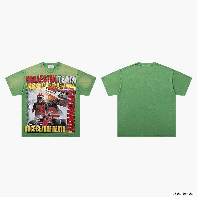 MAJESTIK Racing Series Vintage Style Green T-Shirt