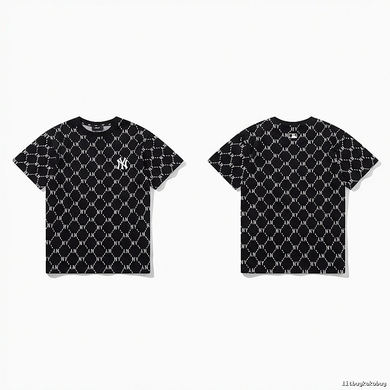 MLB full - print style black T - shirt