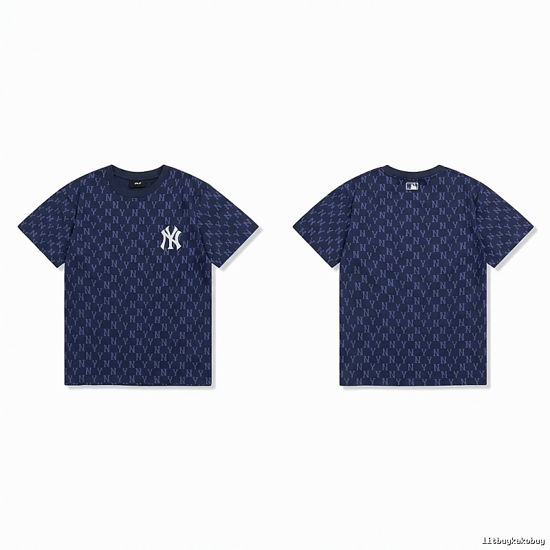 MLB full - print style navy blue T - shirt