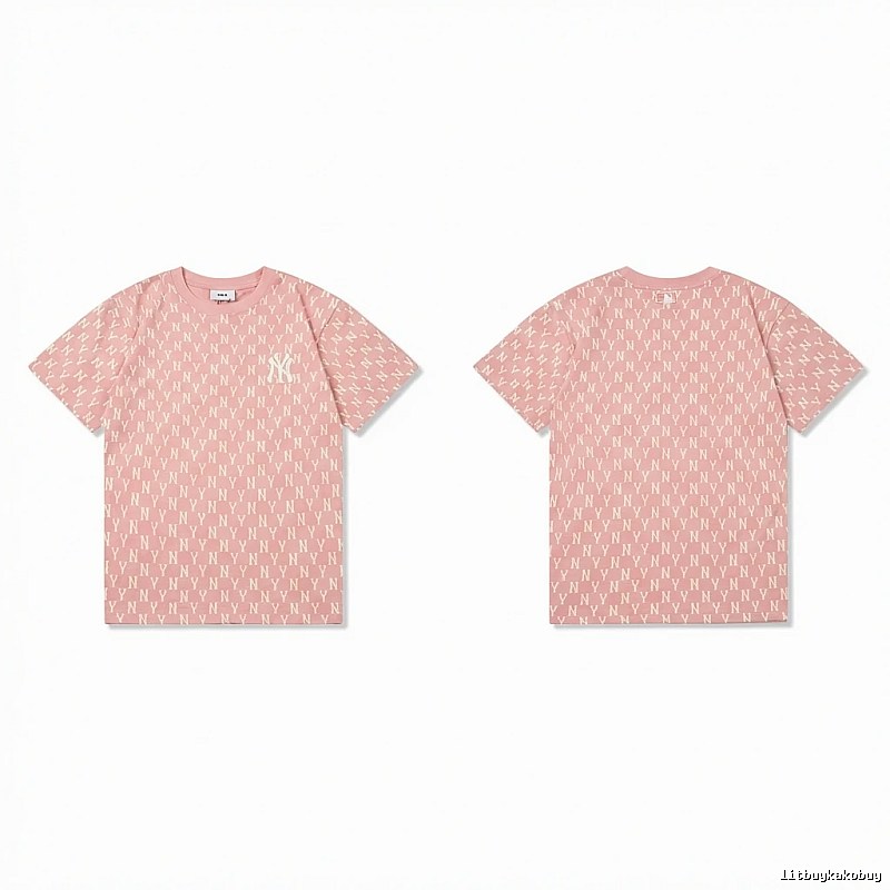 MLB full - print style pink T - shirt
