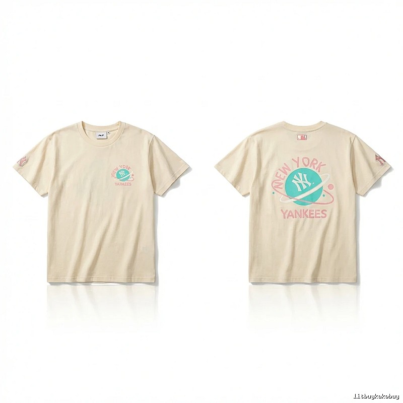 MLB New York Yankees trendy brand beige T-shirt
