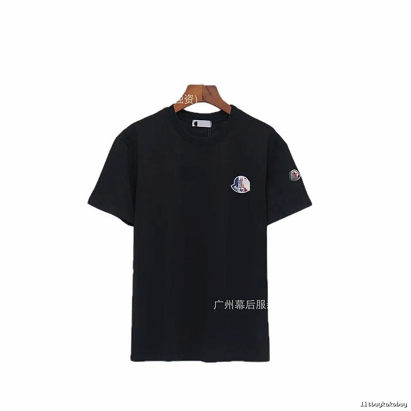 Moncler Badged Casual-Style Black T-Shirt