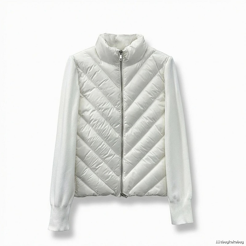 Moncler diamond - patterned stylish white down jacket