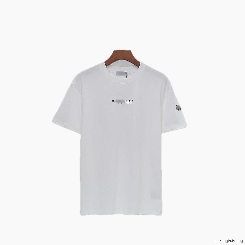 Moncler Letter Print Minimalist Style White T-Shirt