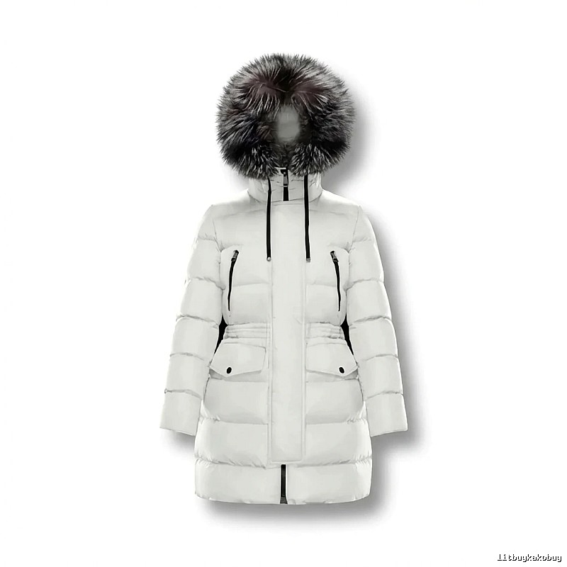 Moncler long fashion white down jacket