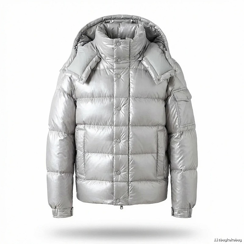 Moncler Silver Shiny Trendy and Cool Down Jacket
