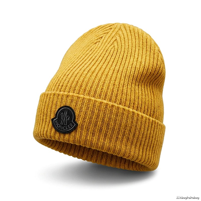 Moncler Simple Fashion Brand Mustard Yellow Hat