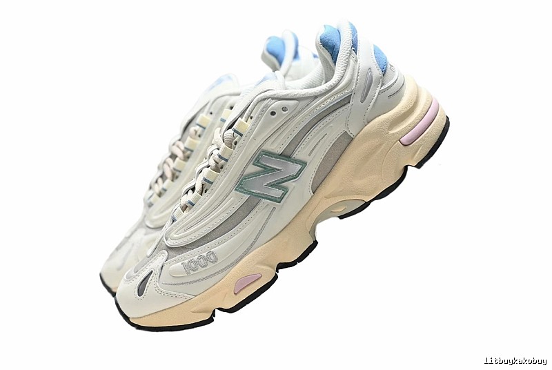 New Balance 1000 retro style gray and white shoes