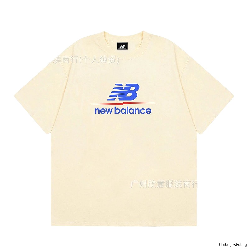 New Balance Printed Casual-style Light Beige Short-Sleeve T-Shirt