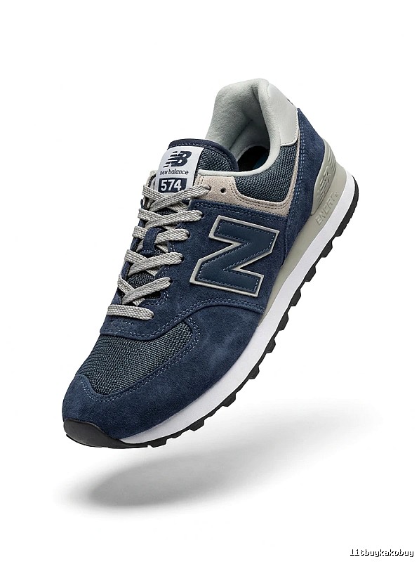 New Balance retro dark blue sports shoes