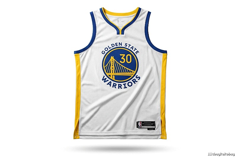 Nike Curry No.30 white, blue and yellow jersey