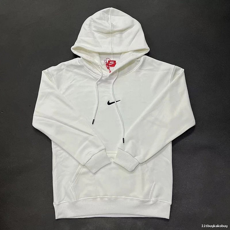 Nike Small-Logo Detail White Zip Hoodie Resort Wear Swoosh