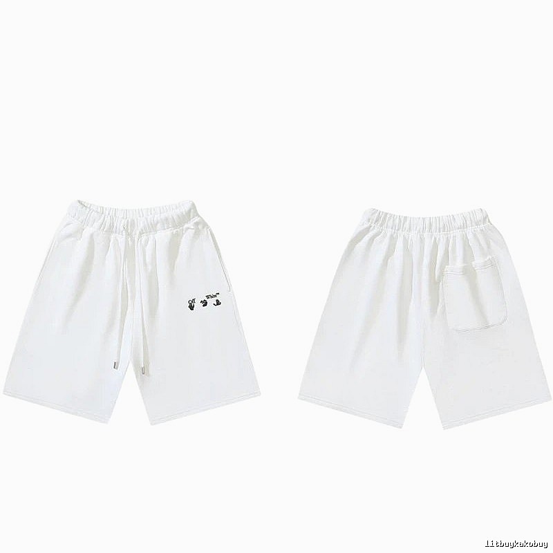 Off-White 016 Style Simple White Shorts