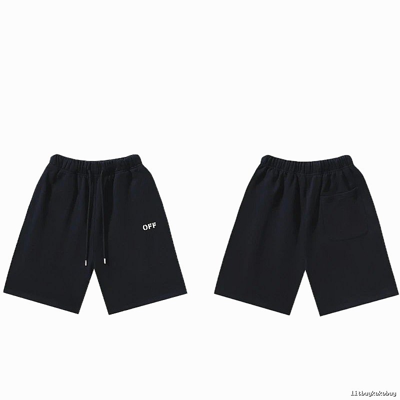 Off-White minimalist-style black shorts
