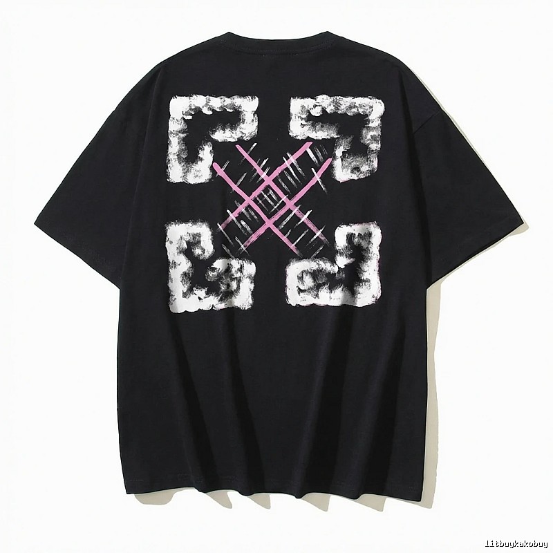 Off-White Trendy Style Black T-shirt