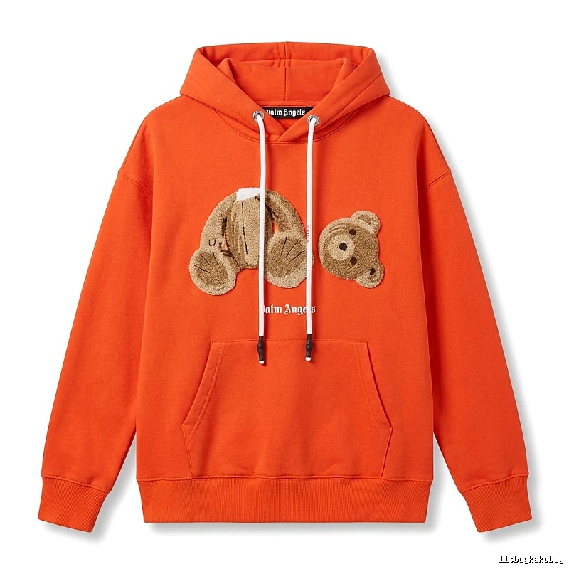 Palm Angels Bear Trend Brand Orange Sweatshirt
