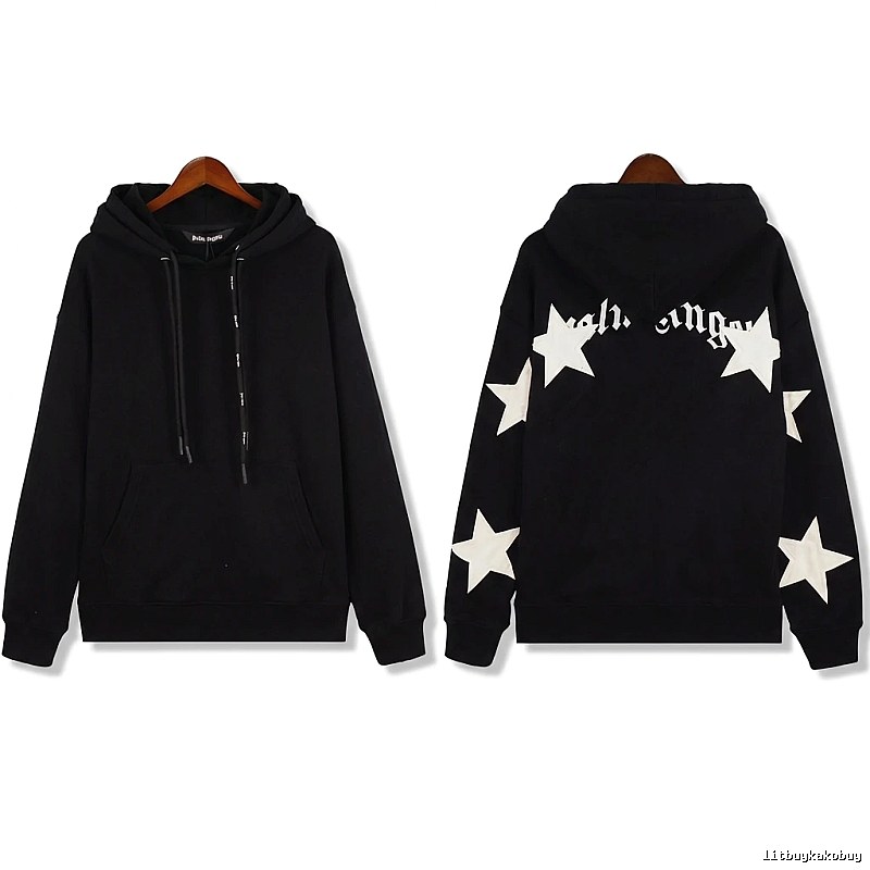 Palm Angels Star Trendy Cool Black Sweatshirt