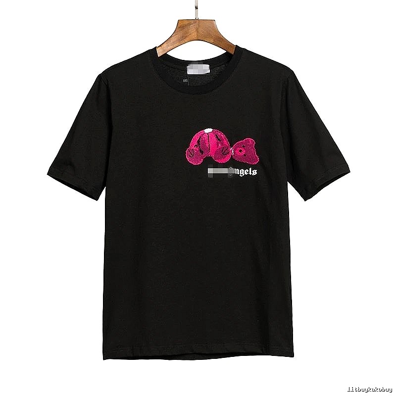 Palm Angels Statement Bear graphic T-shirt White Colorful Bear for Outdoor Plans