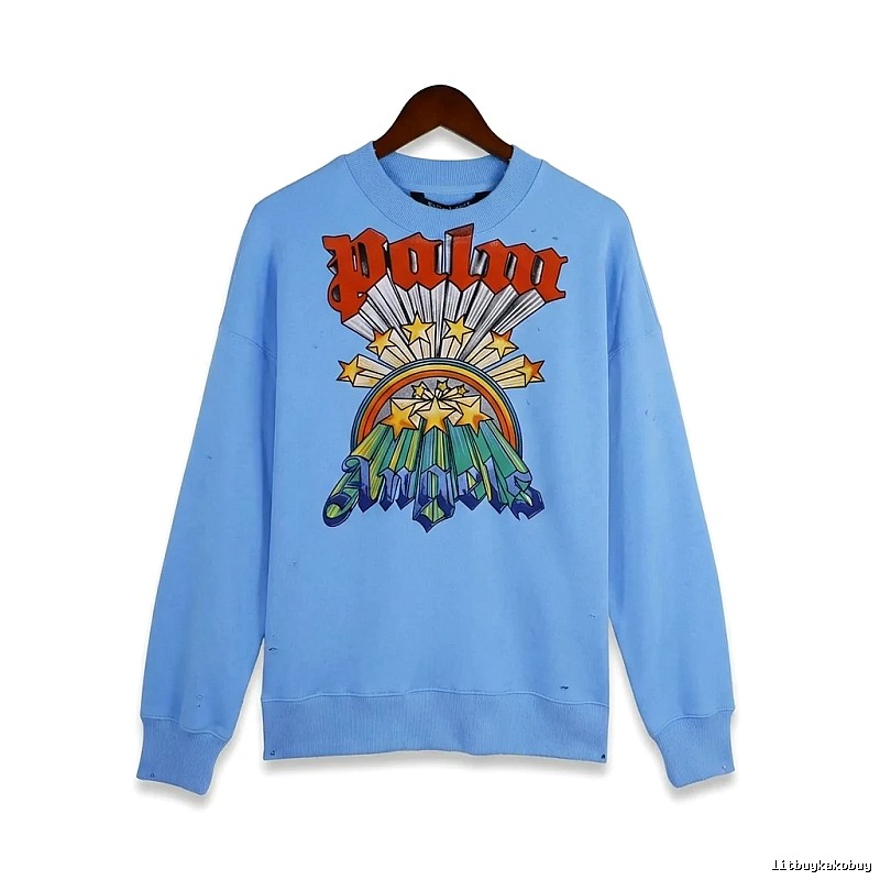 Palm Angels trendy brand blue sweatshirt