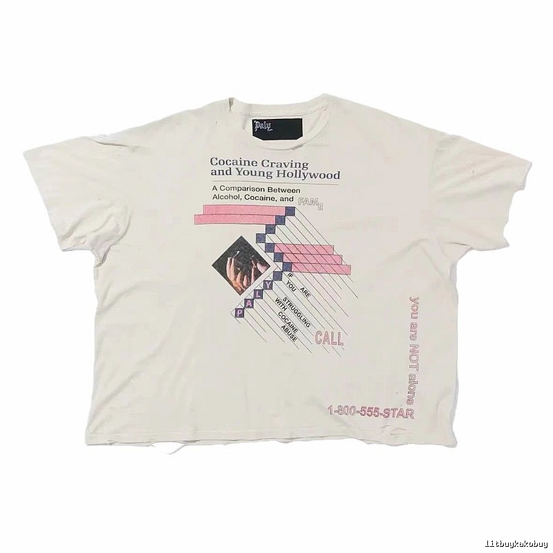 Paly Hollywood Printed Vintage Off-white Short Sleeve T-shirt