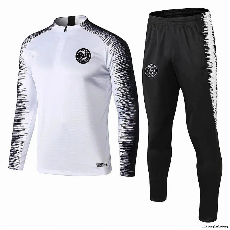 Paris Saint-Germain 2018-19 Floral Pattern White Training Tracksuit Set Streetwear Look