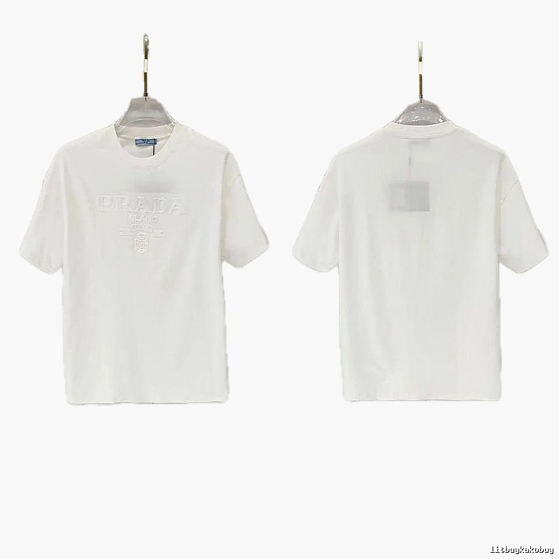 Prada Classic Collection Minimalist Style White Short-sleeved T-shirt