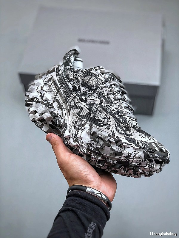 Printed Runner Sneaker by Balenciaga with Black