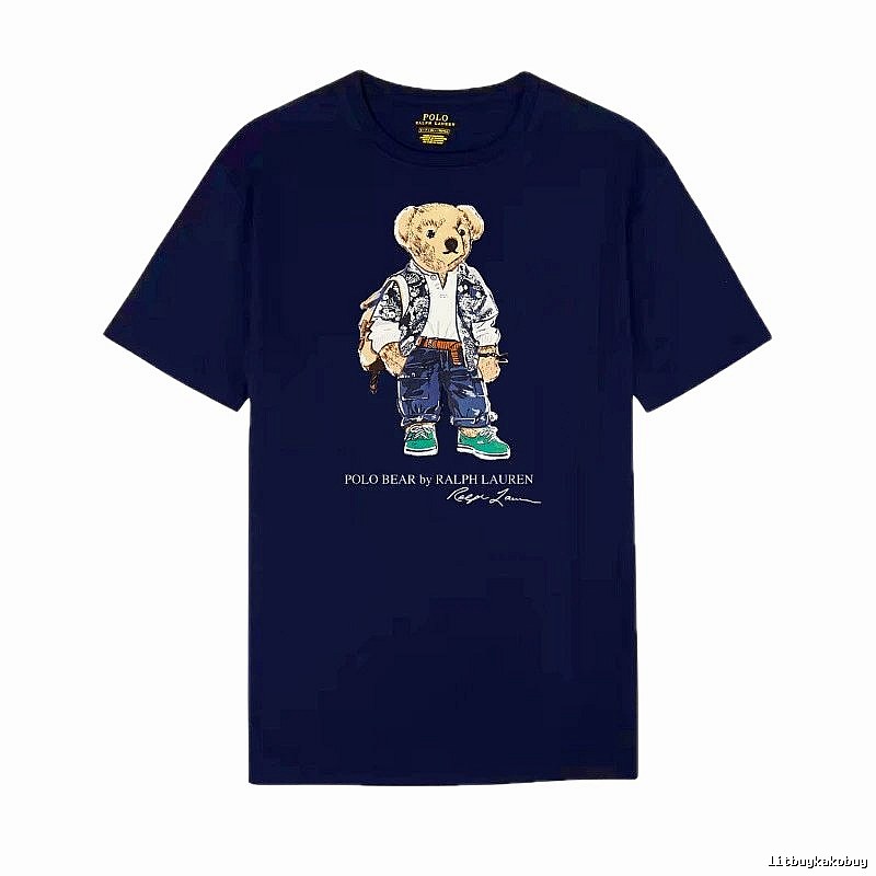 Ralph Lauren bear royal blue short-sleeve shirt