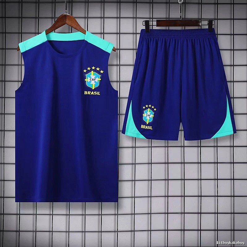 Real Madrid Daily Training jersey set Navy Sleeveless Top with Visual Detail