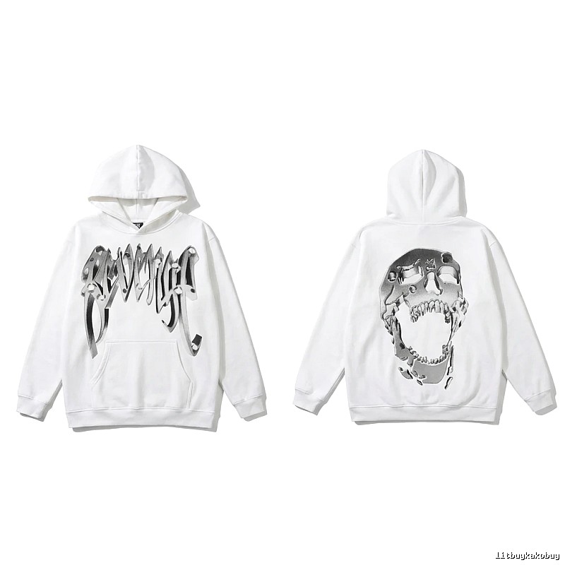 Revenge Skull Trendy Cool White Hoodie