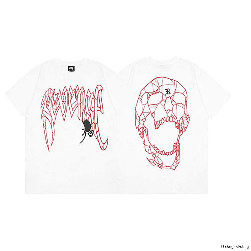 Revenge White Skull Graphic T-Shirt Warm Weather