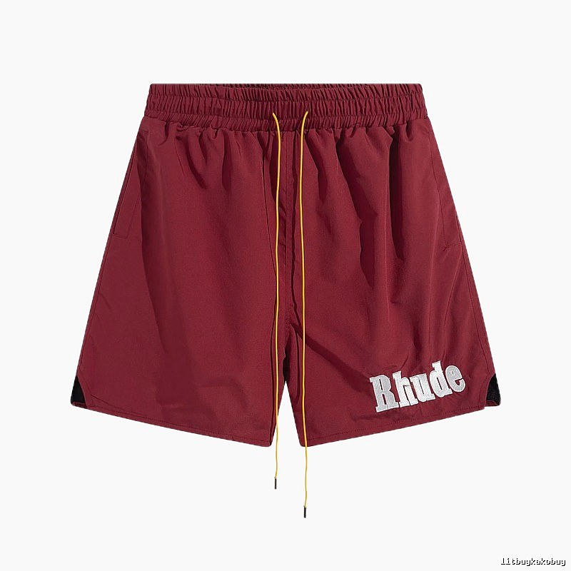 RHUDE casual style burgundy shorts