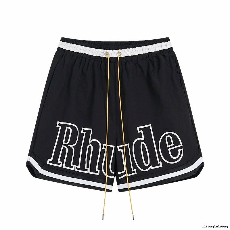 RHUDE lettered sporty shorts