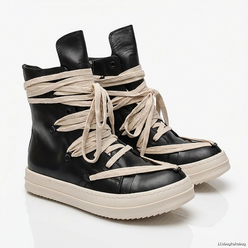 Rick Owens dark - style high - top shoes