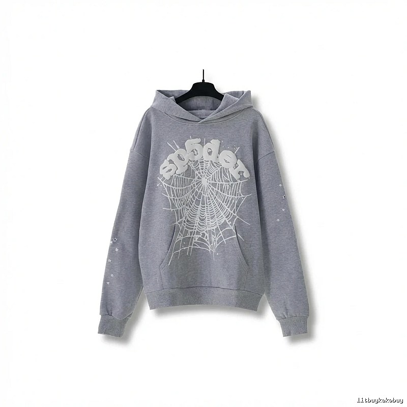 Sp5der Spider Web Print Grey Sweatshirt
