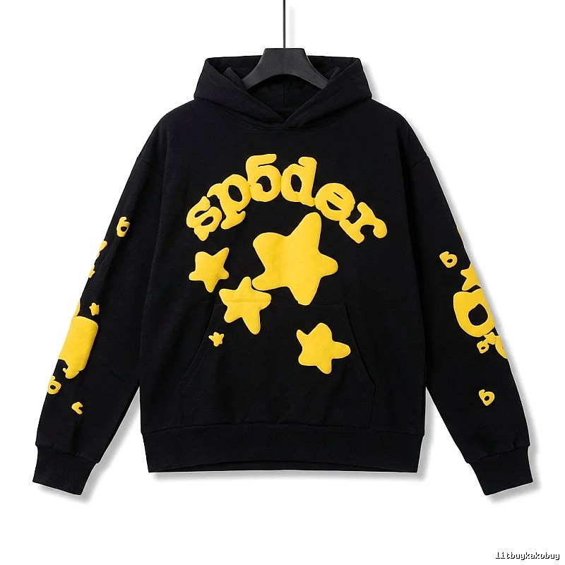 Sp5der Trendy and Cool Style Black Hoodie