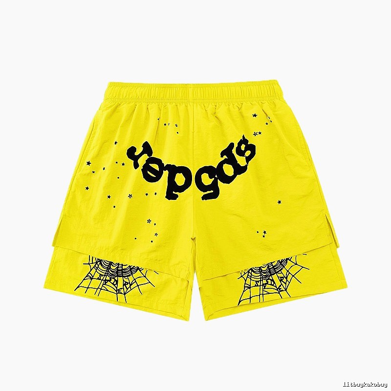Sp5der trendy and cool style yellow shorts