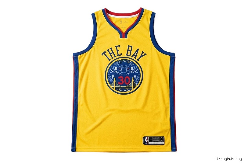 Stephenen Curry's yellow and blue retro-style jersey