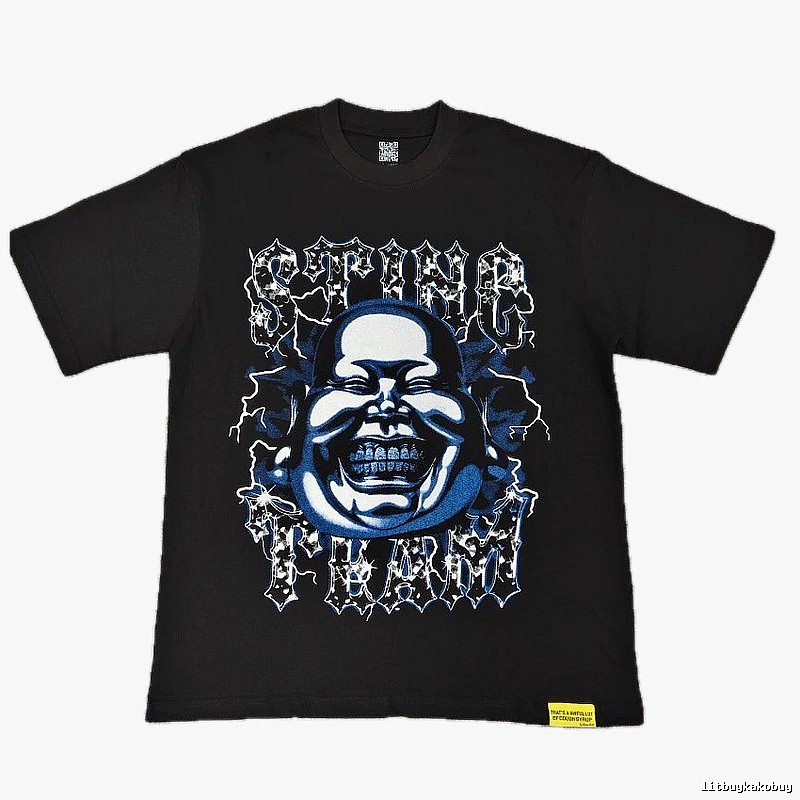 STING TEAM Gothic Print Black Short-sleeve T-shirt