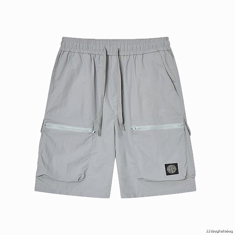 Stone Island Badge Street Style Light Grey Cargo Shorts