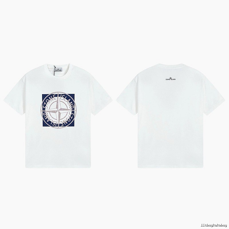 Stone Island Compass Collection Street Style White T-Shirt