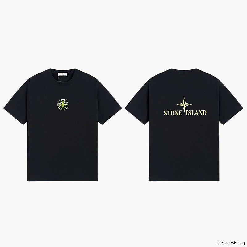 Stone Island Compass Series Streetwear Black Short Sleeve T-Shirt