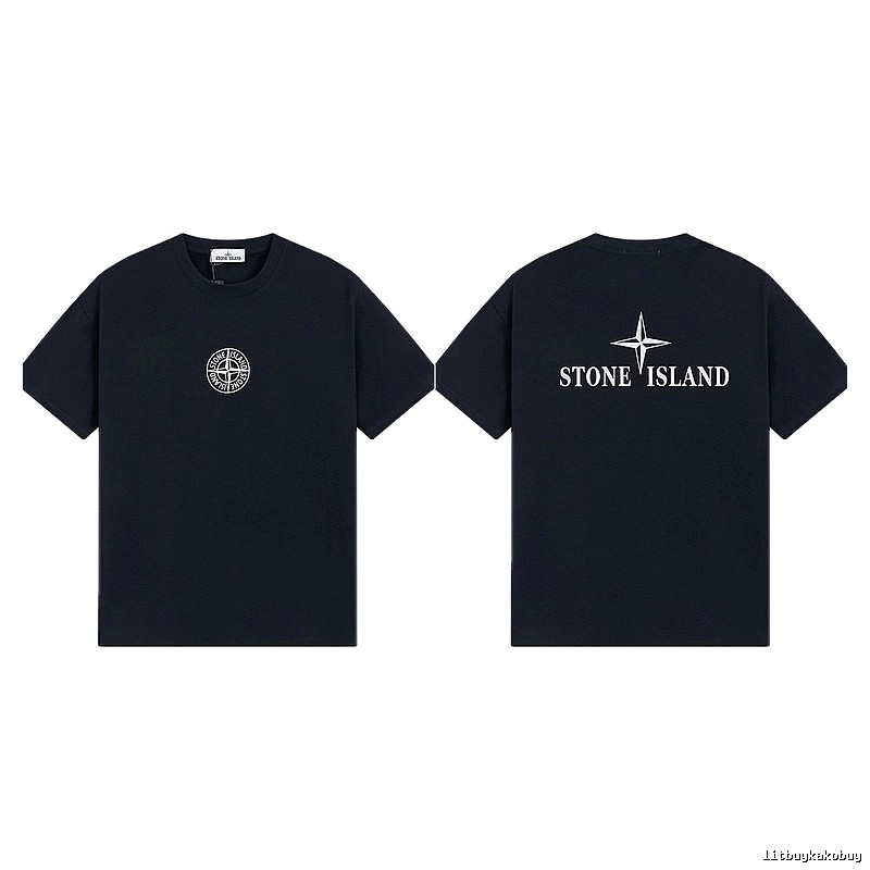 Stone Island Compass Street Style Black Short Sleeve T-shirt